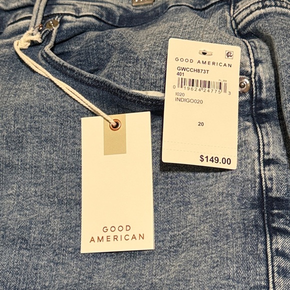 Good American Blue Distressed Ankle Jeans Womens size 20 - Picture 5 of 5